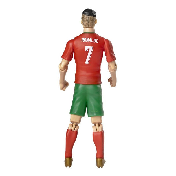 Zoom sur le visage détaillé de la figurine Cristiano Ronaldo 20cm de BANBO TOYS