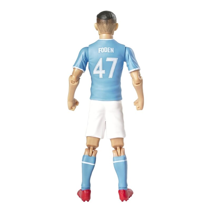 Profil gauche de la figurine Phil Foden avec détails du maillot Manchester City
