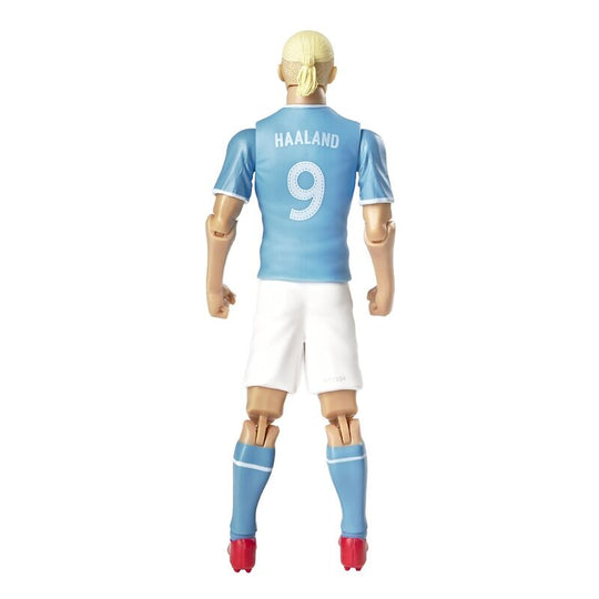 Détail du visage réaliste de la figurine Haaland Manchester City 20cm