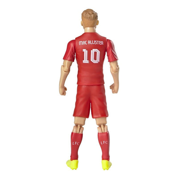Détail du visage réaliste de la figurine Mac Allister Liverpool FC avec expression dynamique