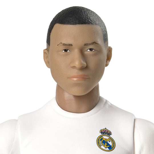 Vue latérale gauche de la figurine Mbappé avec maillot Real Madrid