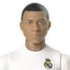 Vue latérale gauche de la figurine Mbappé avec maillot Real Madrid