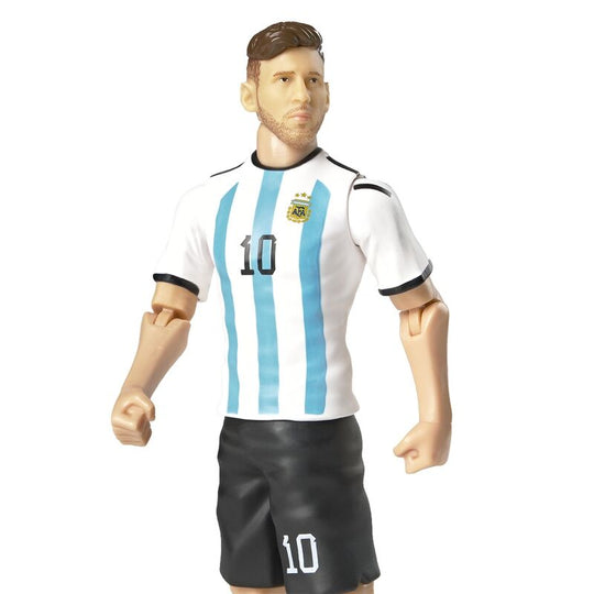 Détail du maillot argentin et du short sur la figurine de 20cm Messi