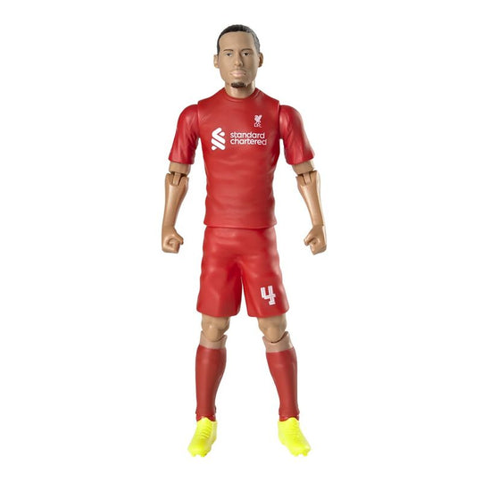 Détail du visage réaliste de la figurine Virgil van Dijk Liverpool FC 20cm
