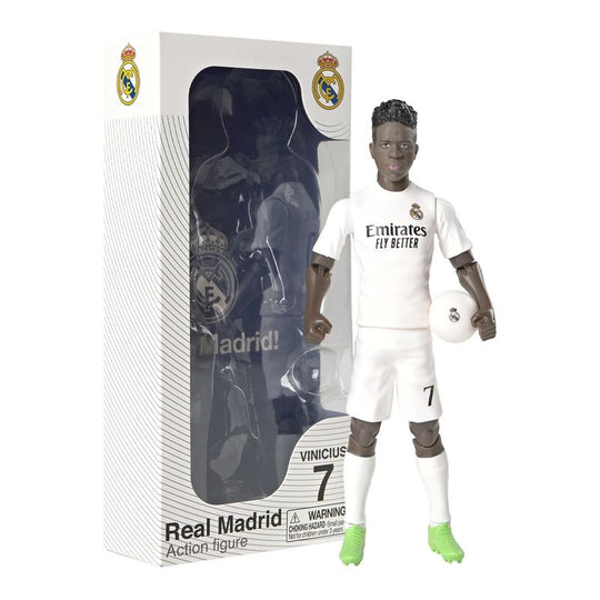 Vue arrière de la figurine Vinicius Jr avec maillot Real Madrid et numéro