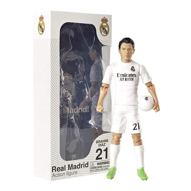 Figurine articulée de Brahim Diaz en tenue officielle du Real Madrid vue de face