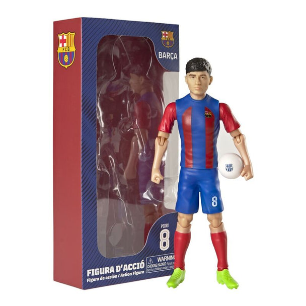 Figurine articulée Pedri FC Barcelona de face en tenue officielle, hauteur 20cm