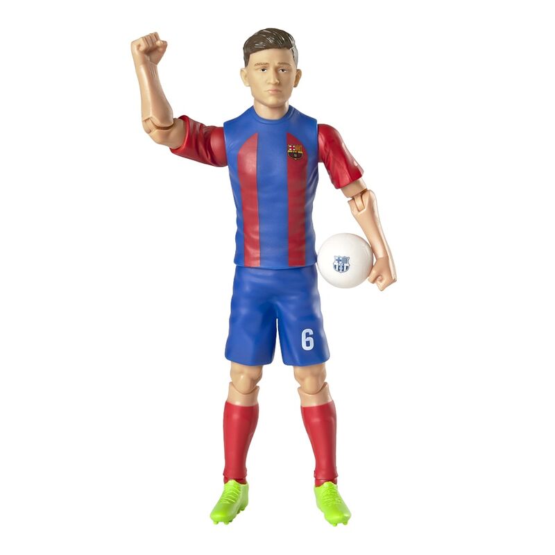 Figurine Gavi en position dynamique avec ballon de football aux pieds