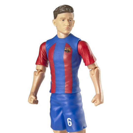 Figurine Gavi posée sur un socle aux couleurs du FC Barcelona