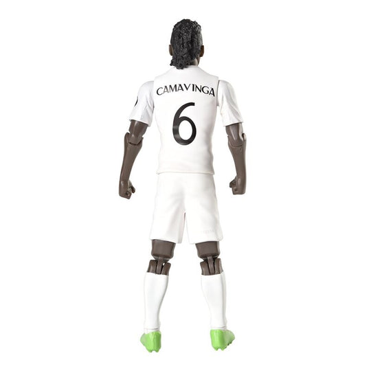 Vue latérale de la figurine Camavinga avec maillot officiel Real Madrid