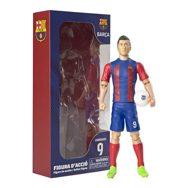 Figurine articulée Lewandowski FC Barcelona vue de face avec maillot officiel