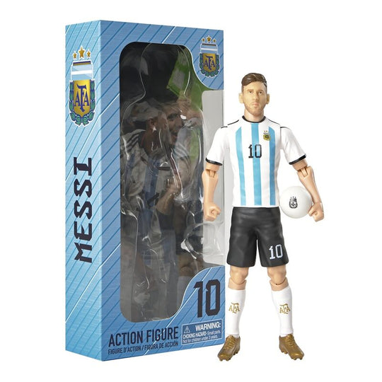 Figurine Messi de 20cm en tenue d'Argentine vue de face avec détails précis