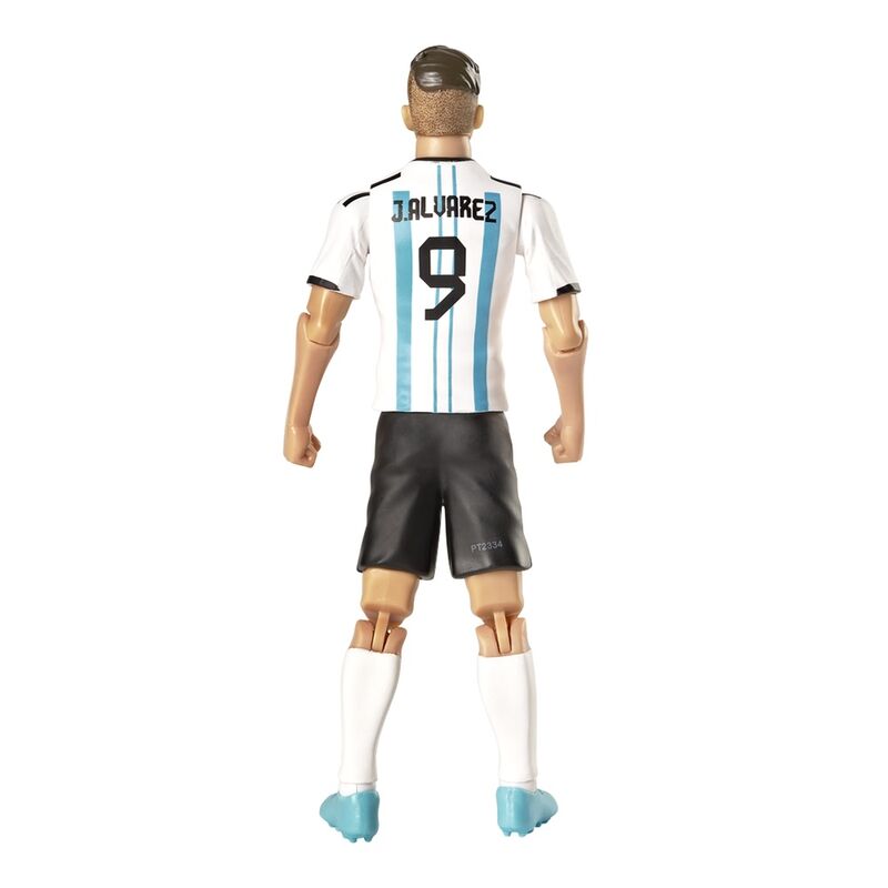 Vue latérale de la figurine Julian Alvarez montrant les détails du maillot