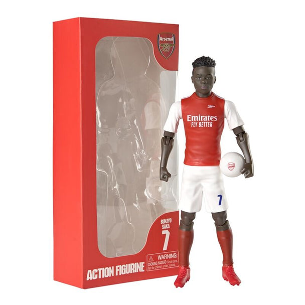 Figurine articulée Saka Arsenal 20cm vue de face avec maillot rouge et blanc