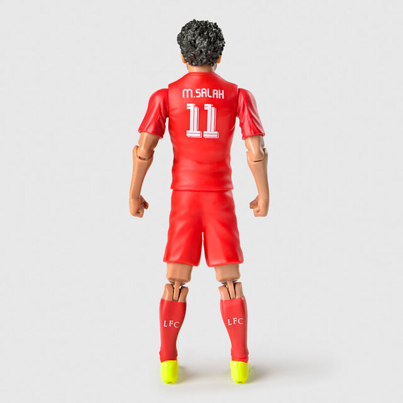 Vue latérale de la figurine Mohamed Salah 20cm avec logo BANBO TOYS visible sur l'emballage