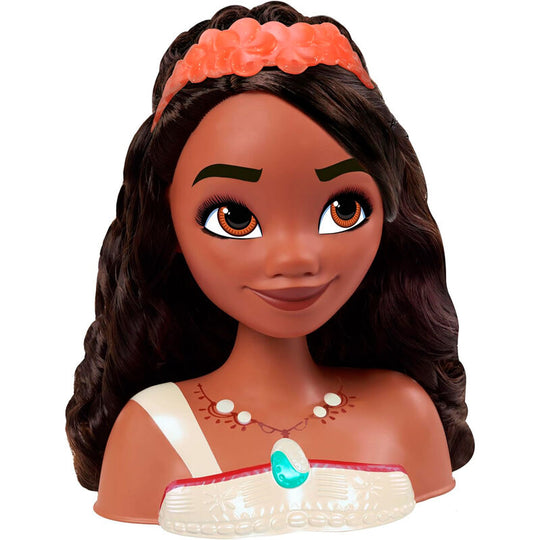 Ensemble des 2 bustes Disney Vaiana et Moana accompagnés des 7 accessoires