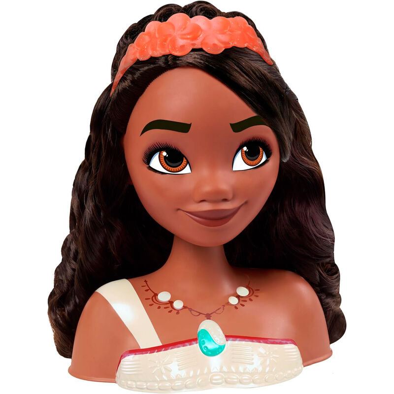 Ensemble des 2 bustes Disney Vaiana et Moana accompagnés des 7 accessoires