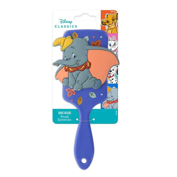 Brosse à cheveux 3D en silicone pour enfants avec design Dumbo Disney, idéale pour un coiffage doux et efficace.