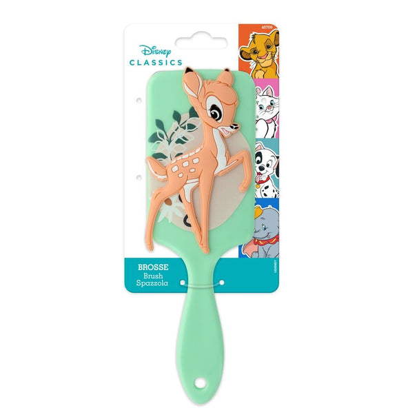 Brosse à cheveux Disney Bambi 3D en silicone avec épingles flexibles pour enfants, vue de face.
