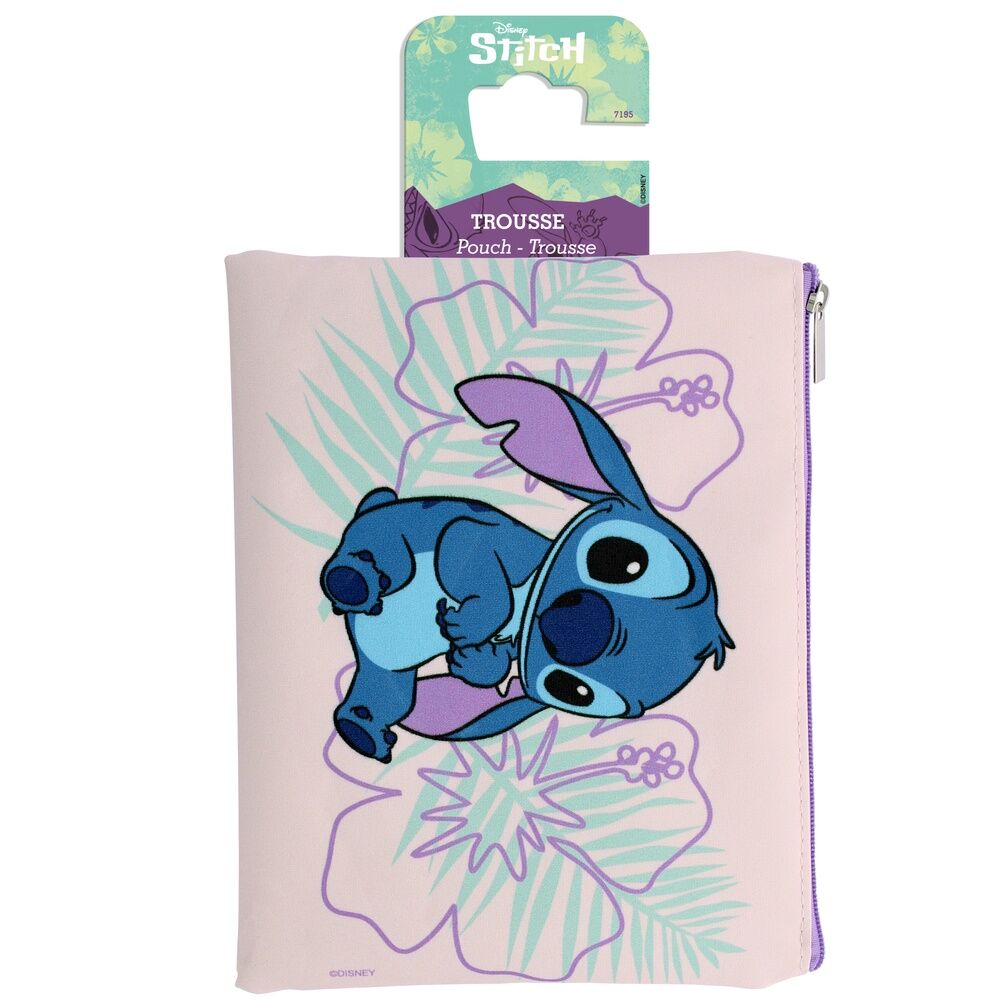 Trousse de maquillage Disney Stitch vue de face avec fermeture éclair visible