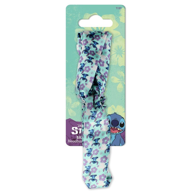Bandeau élastique Disney Stitch coloré posé sur fond blanc, vue de face