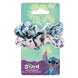 Pack de deux chouchous Disney Stitch en satin lilas posés sur fond blanc