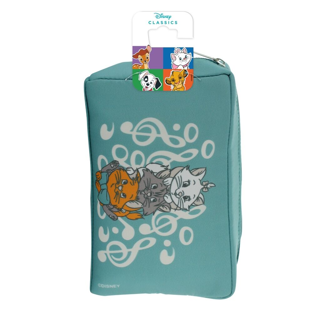 Trousse vanity Disney Les Aristochats en polyester durable, compacte et résistante à l'eau, idéale pour cosmétiques et accessoires.