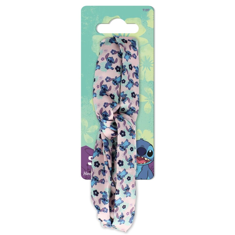 Détail du tissu polyester résistant et imperméable du bandeau Stitch Disney