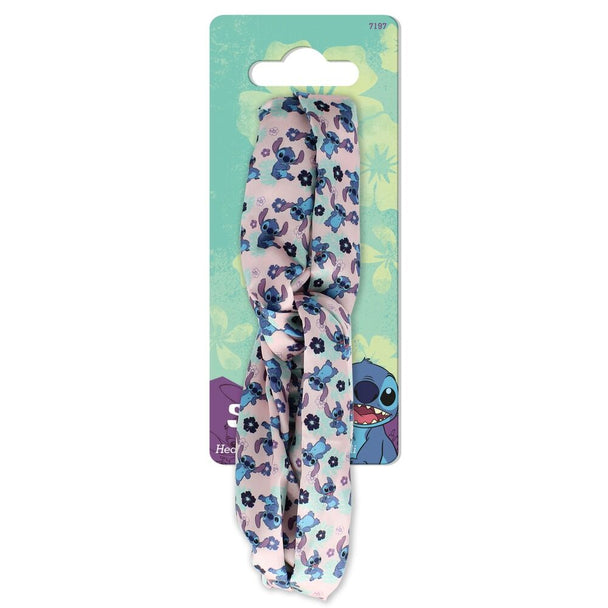Détail du tissu polyester résistant et imperméable du bandeau Stitch Disney