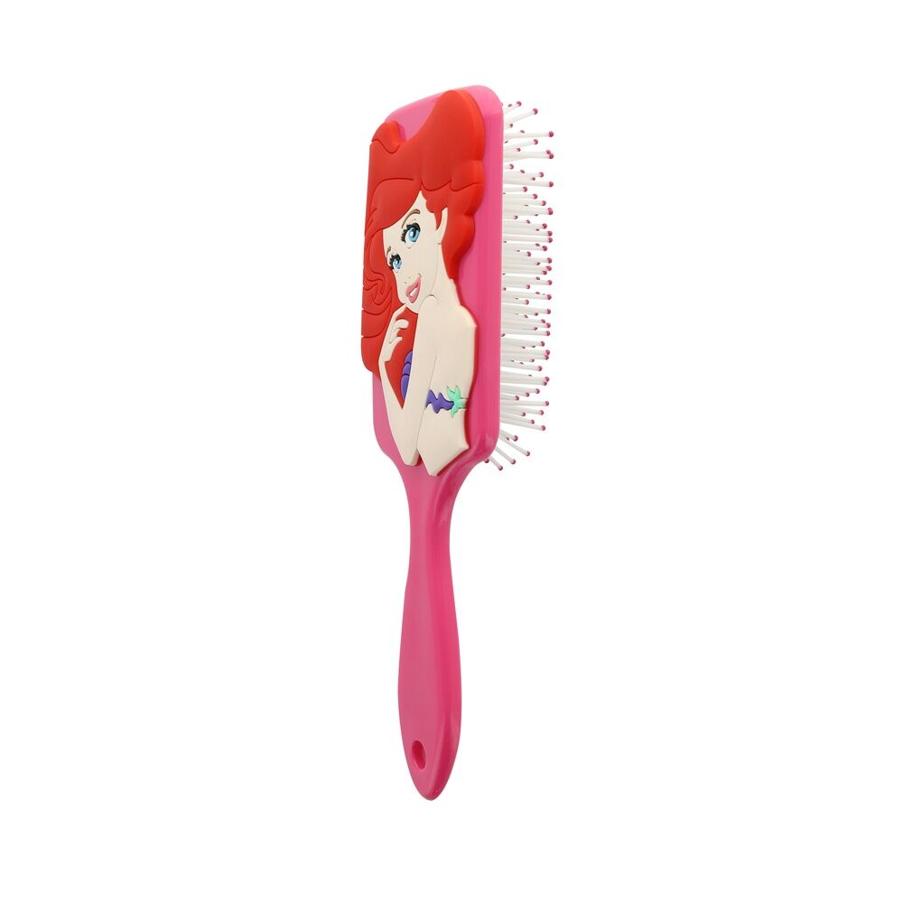 Vue latérale de la brosse à cheveux 3D Ariel avec design coloré et dimensions compactes