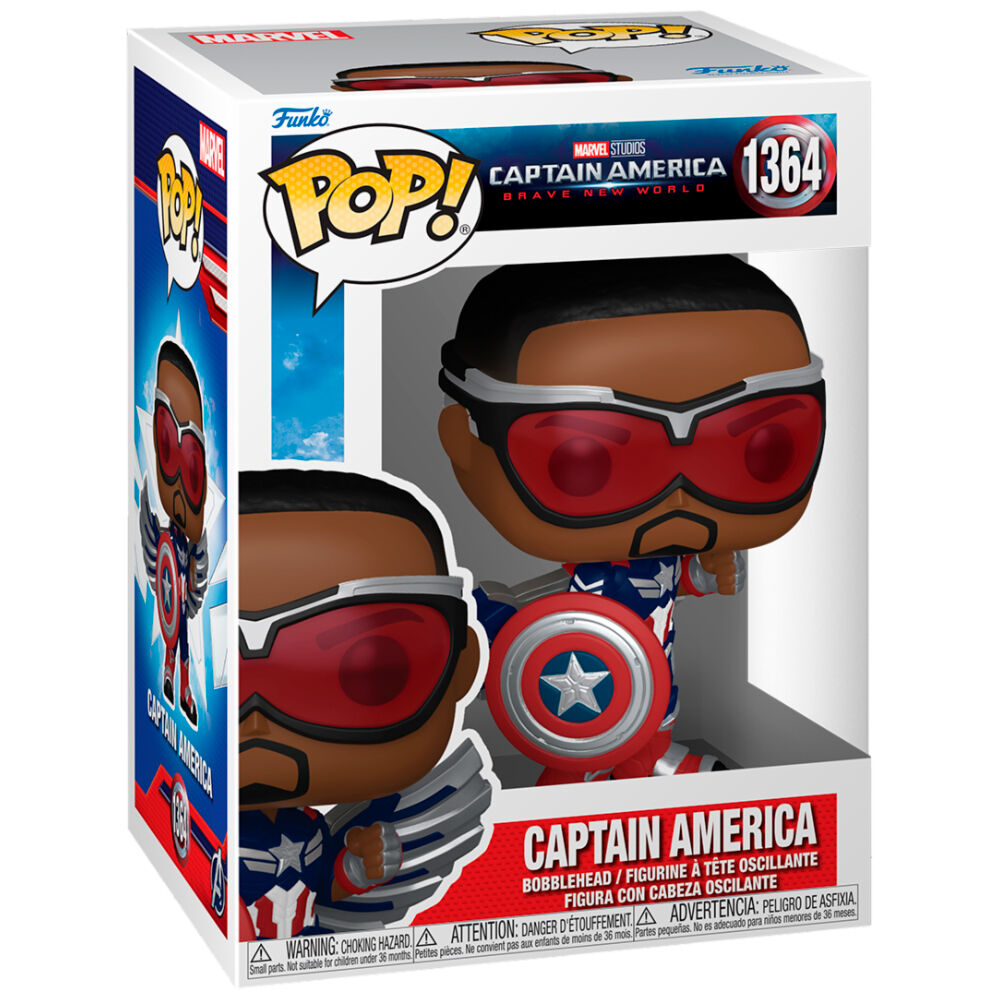 Figurine Funko POP Captain America Brave New World en vinyle de 9 cm dans sa boîte cadeau officielle