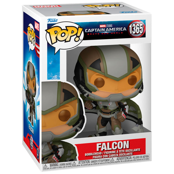 Figurine Funko POP Captain America Falcon Marvel 9cm vue de face dans sa boîte cadeau