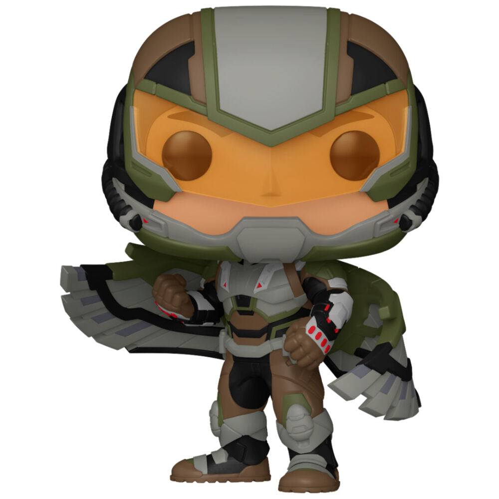 Détail de la figurine Funko POP Captain America Falcon Marvel en vinyle avec couleurs vives