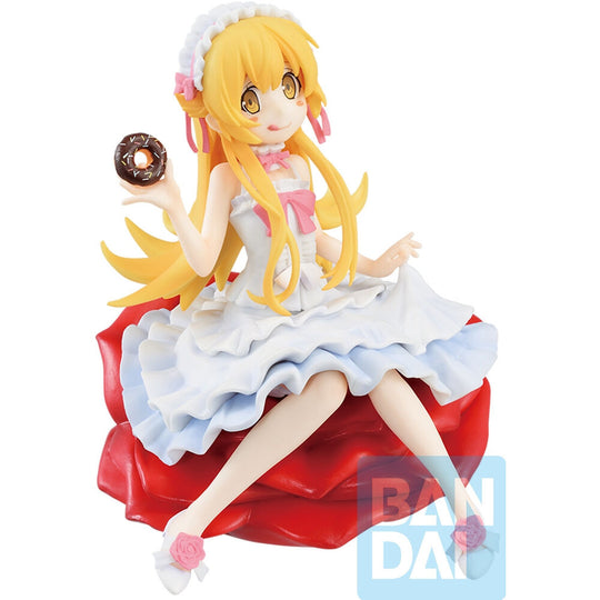 Profil latéral de la figurine Shinobu Oshino 10cm Monogatari montrant les finitions précises et la qualité de fabrication