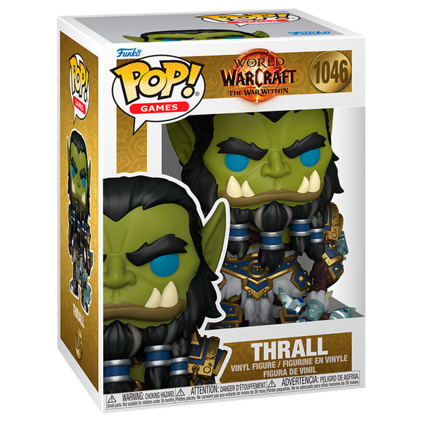 Figurine Funko POP de Thrall de World of Warcraft en vinyle, vue de face dans sa boîte cadeau