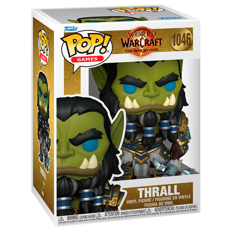 Figurine Funko POP de Thrall de World of Warcraft en vinyle, vue de face dans sa boîte cadeau