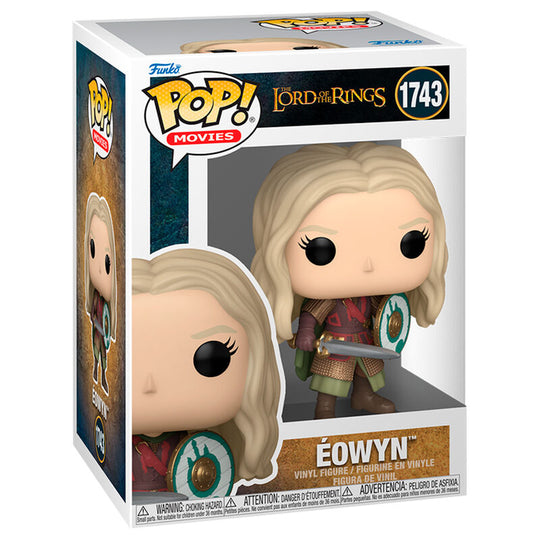 Figurine Funko POP Éowyn du Seigneur des Anneaux en vinyle de 9 cm avec détails précis et boîte cadeau.