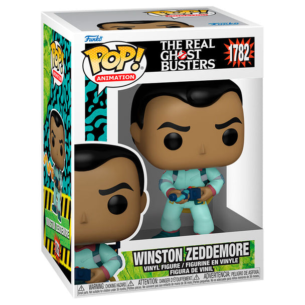 Figurine Funko POP Winston Zeddemore de The Real Ghostbusters en vinyle de 9 cm dans sa boîte cadeau officielle