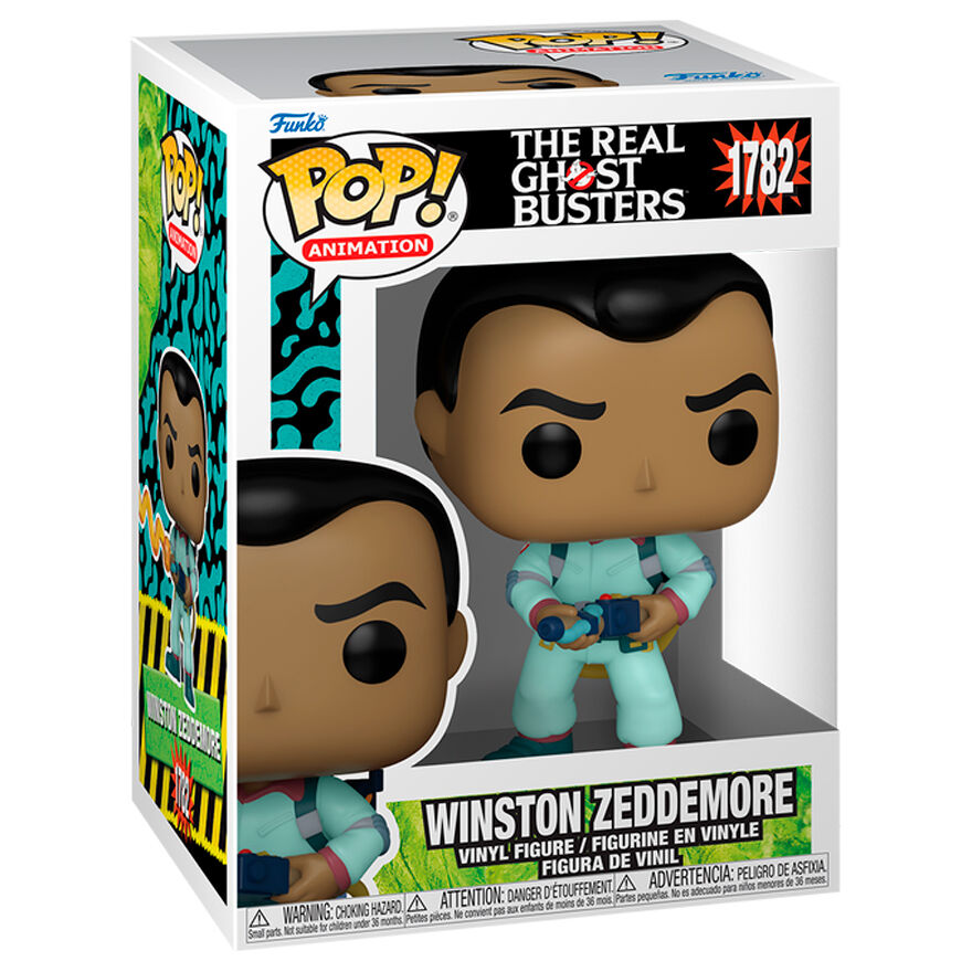 Figurine Funko POP Winston Zeddemore de The Real Ghostbusters en vinyle de 9 cm dans sa boîte cadeau officielle