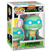 Figurine Funko POP Leonardo des Tortues Ninja en vinyle, 9 cm, vue de face avec boîte cadeau