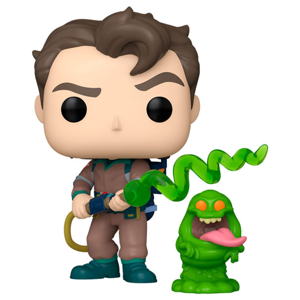 Figurine Funko POP Slimer verte flottante de The Real Ghostbusters en vinyle, vue détaillée