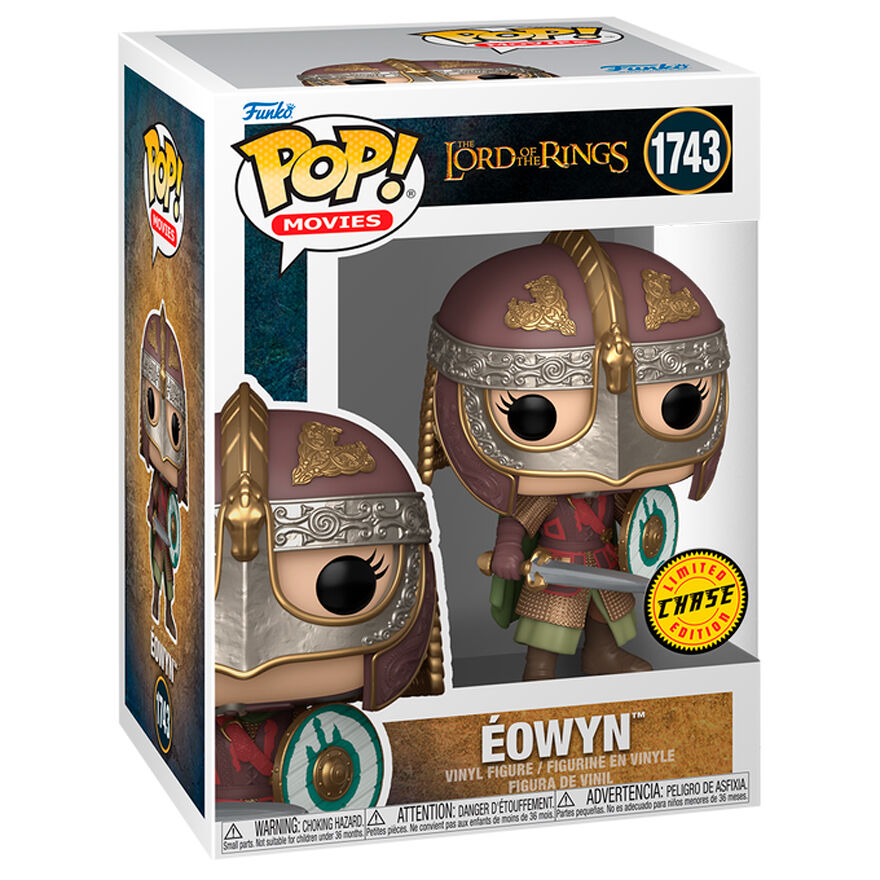 Figurine Funko POP Éowyn Chase en vinyle de 9 cm dans sa boîte cadeau officielle du Seigneur des Anneaux