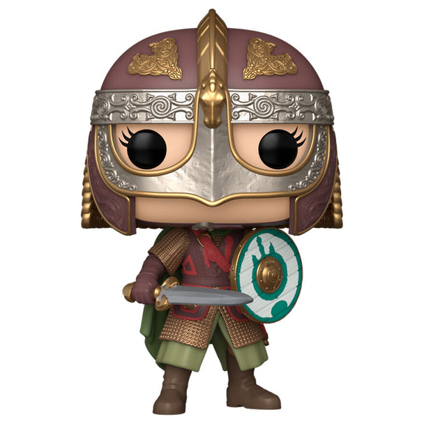 Vue rapprochée de la figurine Funko POP Éowyn Chase avec détails précis et couleurs vives