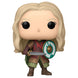 Figurine Éowyn Funko POP de profil montrant son armure et épée