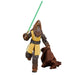 Vue latérale de la figurine Jedi Master Kelnacca avec son sabre laser en main