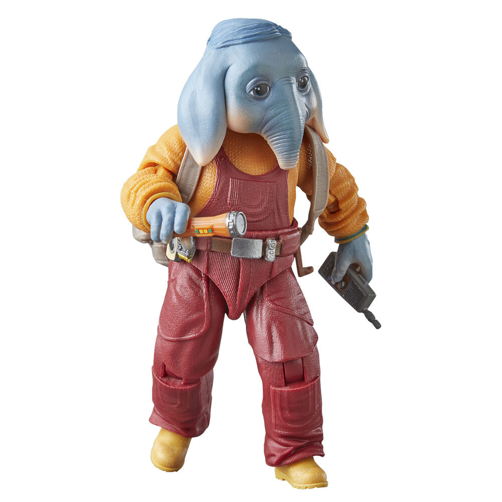 Vue latérale de la figurine Neel At Attin Star Wars Skeleton Crew 15 cm