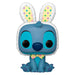 Figurine Funko Pocket POP Disney Stitch en costume de lapin de Pâques vue de face sur fond blanc