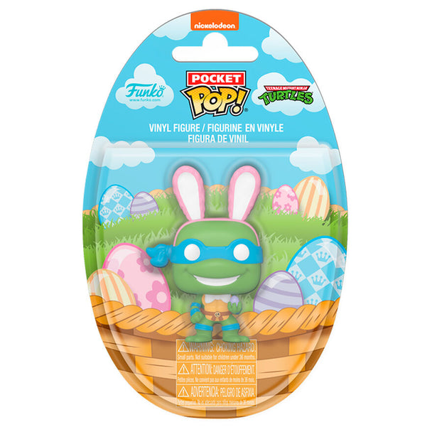 Figurine Funko Pocket POP Leonardo des Tortues Ninja en édition spéciale Œuf de Pâques, vue de face avec détails colorés