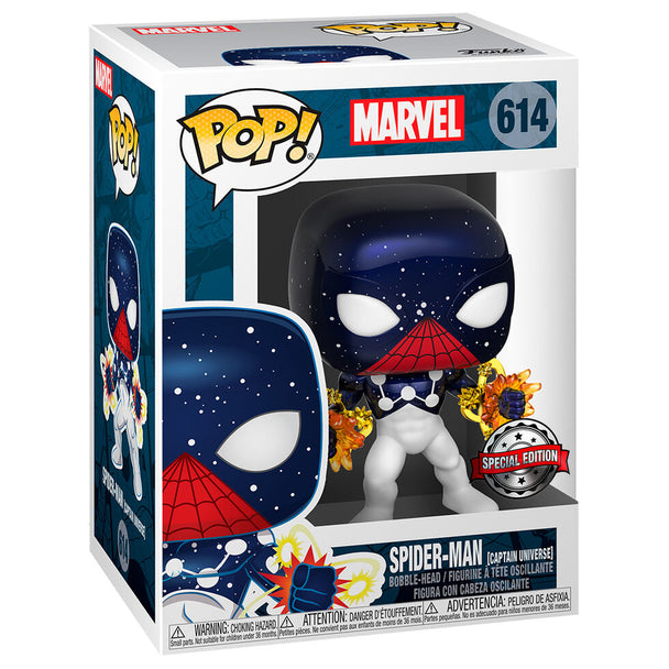 Figurine Funko POP Marvel Spider-Man Captain Universe exclusive en vinyle de 9 cm dans sa boîte cadeau