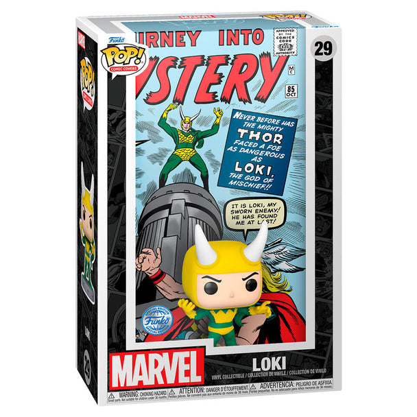Figurine Funko POP exclusive Marvel Loki Comic Cover vue de face avec détails précis et couleurs vives